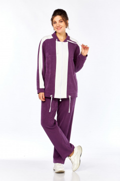 Костюм спортивный брюки толстовка больших размеров Tensi 402 сливовый - фото 1