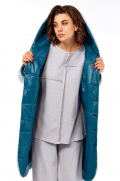 Куртка Диомант 1928 бирюза-белый - фото 4