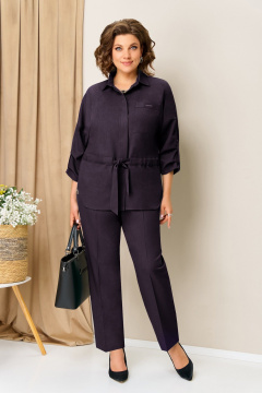 Блуза, брюки, жакет VOLNA 1398 баклажан - фото 1