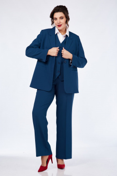 Брюки, жакет, жилет Vilena 1119 синий-графит - фото 4