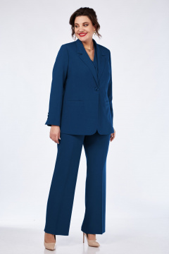Брюки, жакет, жилет Vilena 1119 синий-графит - фото 1
