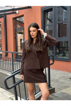 Жакет THE.WOMAN 0351 шоколад-полоска - фото 1