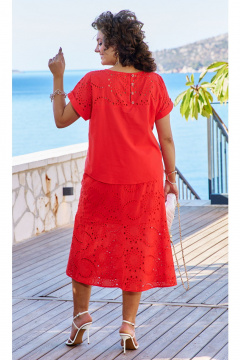 Блуза, юбка Vittoria Queen 24203 красный - фото 3