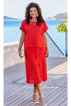 Блуза, юбка Vittoria Queen 24203 красный - фото 2