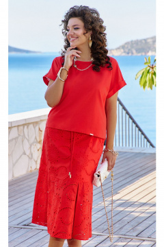 Блуза, юбка Vittoria Queen 24203 красный - фото 1