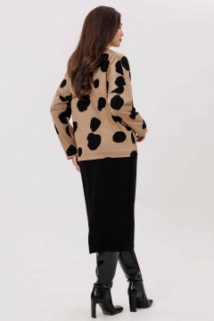 Джемпер, юбка Mislana 1247 бежевый/черный - фото 2