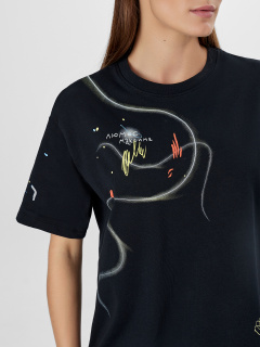 Футболка Mark Formelle 112678/25-38245П-0 черный_печать17_3_сл_на_пол_3_сл_на_ПР_рукаве_Д - фото 1