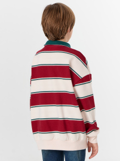 Свитшот Mark Formelle 123469/24-33745ПП-7 молочно_красная_полоска1_2_сл_на_пол - фото 2