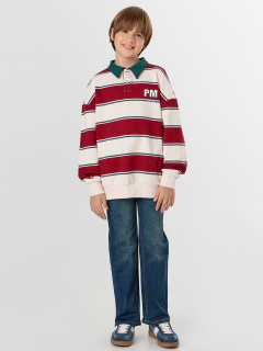 Свитшот Mark Formelle 123469/24-33745ПП-7 молочно_красная_полоска1_2_сл_на_пол - фото 1
