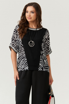 Блуза Панда 111240 черно-белый - фото 1