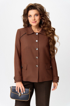 Брюки, жакет Fita 3131 терракот+коричневый - фото 5