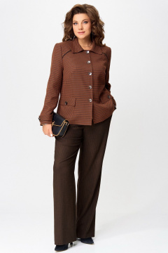 Брюки, жакет Fita 3131 терракот+коричневый - фото 4