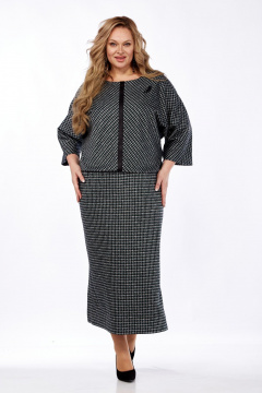 Платье СиБон 0349 серый_клетка - фото 1