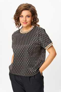 Блуза Andina city 3014-25 черный_с_бежевым - фото 4