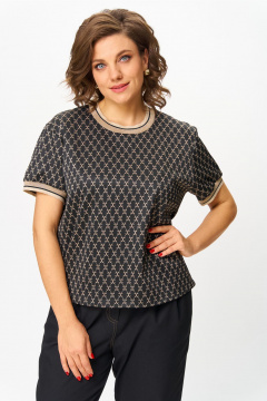 Блуза Andina city 3014-25 черный_с_бежевым - фото 3