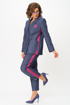 Брюки, жакет Andina city 9084-25 синий - фото 3