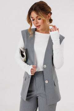 Брюки, жилет Faufilure C1588 серый - фото 2