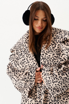 Полупальто женское из искусственного меха ELLETTO LIFE 3903 бежево-черный ELLETTO LIFE 3903 бежево-черный - фото 5