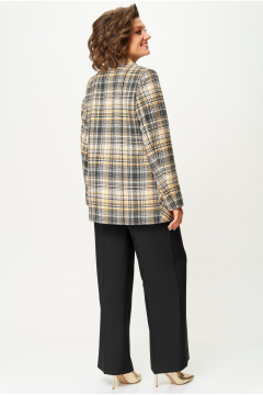 Жакет БелЭльСтиль 762-3_24_22 серо-желтый твид - фото 5