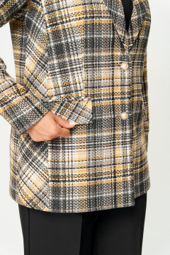 Жакет БелЭльСтиль 762-3_24_22 серо-желтый твид - фото 4