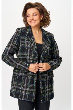 Брюки, жакет БелЭльСтиль 762-3_24_22+596-2_79_22 черный твид - фото 3