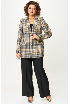 Брюки, жакет БелЭльСтиль 762-3_24_22+601-2_88_22 твид+однотон - фото 5