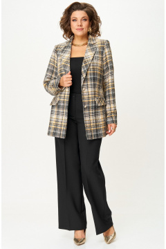 Брюки, жакет БелЭльСтиль 762-3_24_22+601-2_88_22 твид+однотон - фото 1