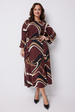 Платье Твой имидж 2256 шоколад_принт - фото 3