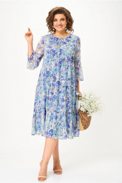 Платье Lady Style Classic 3007 синий_тон - фото 1