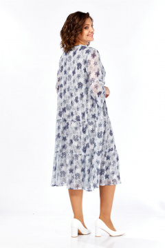 Платье Lady Style Classic 3007/1 синий_с_серым - фото 4