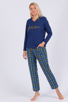 Брюки, джемпер Belarusachka С4635Х сапфир/клетка - фото 1