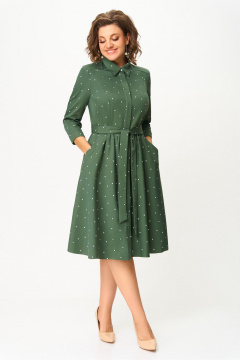 Платье DaLi 5348А горох_олива - фото 1