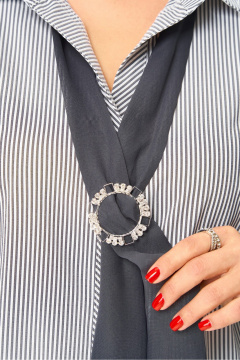 Блуза DaLi 4611 серая_полоска - фото 3