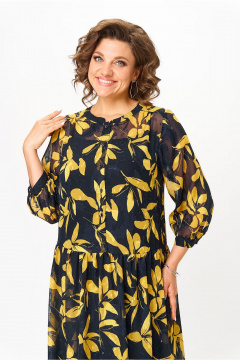 Платье, туника Lady Style Classic 2811/1 черный_с_желтым - фото 3