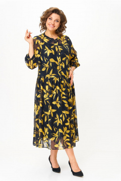Платье, туника Lady Style Classic 2811/1 черный_с_желтым - фото 2