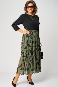 Платье EVA GRANT 7216С принт_олива - фото 2