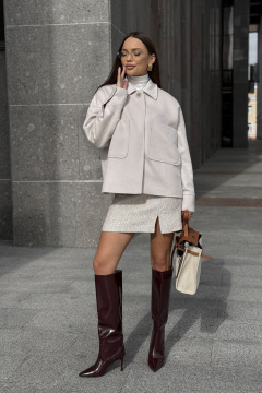 Пальто DAVA 7003 жемчужный - фото 5