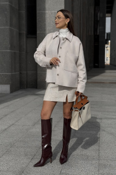 Пальто DAVA 7003 жемчужный - фото 4