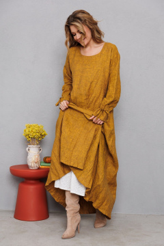 Платье АМУЛЕТ 9907 горчица - фото 4