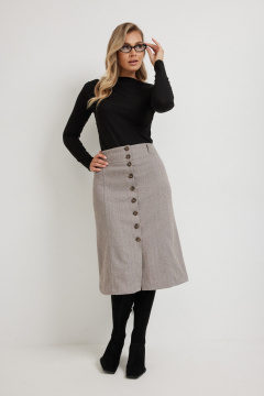 Юбка Mirolia 1263 коричневый_елочка - фото 1