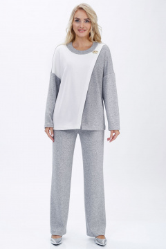 Блуза, брюки Alani Collection 2447 серый - фото 5