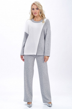 Блуза, брюки Alani Collection 2447 серый - фото 4