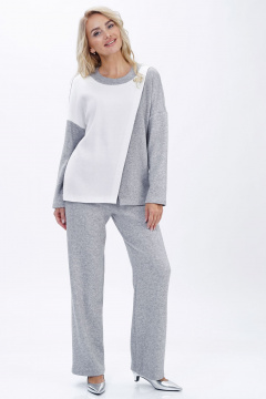 Блуза, брюки Alani Collection 2447 серый - фото 2