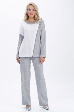 Блуза, брюки Alani Collection 2447 серый - фото 1
