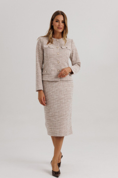 Жакет, юбка Ларс Стиль 1136 бежево-розовый - фото 2