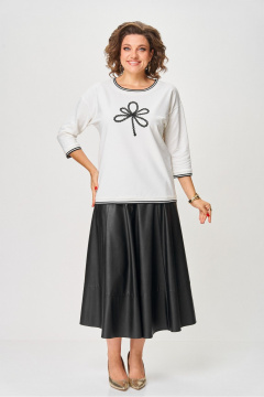 Джемпер Rumoda 2261_дл. молочный_черный - фото 4