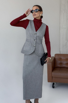 Жилет, юбка DAVA 2238 серый - фото 5