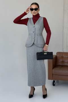 Жилет, юбка DAVA 2238 серый - фото 4