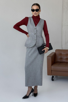 Жилет, юбка DAVA 2238 серый - фото 3