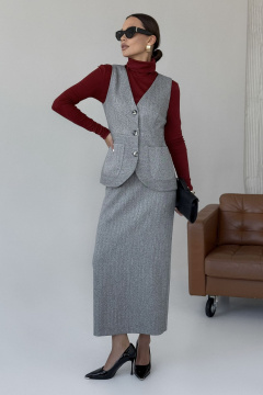 Жилет, юбка DAVA 2238 серый - фото 2